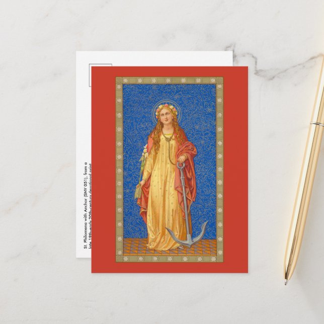 St. Philomena with Anchor (SNV 051) Postcard (Front/Back In Situ)