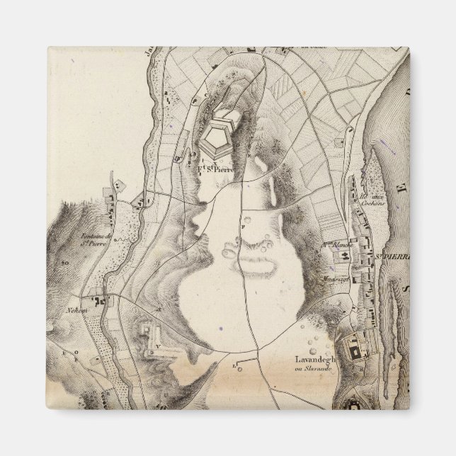 St Pierre Plateau Atlas Map Magnet (Front)