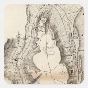 St Pierre Plateau Atlas Map Square Sticker