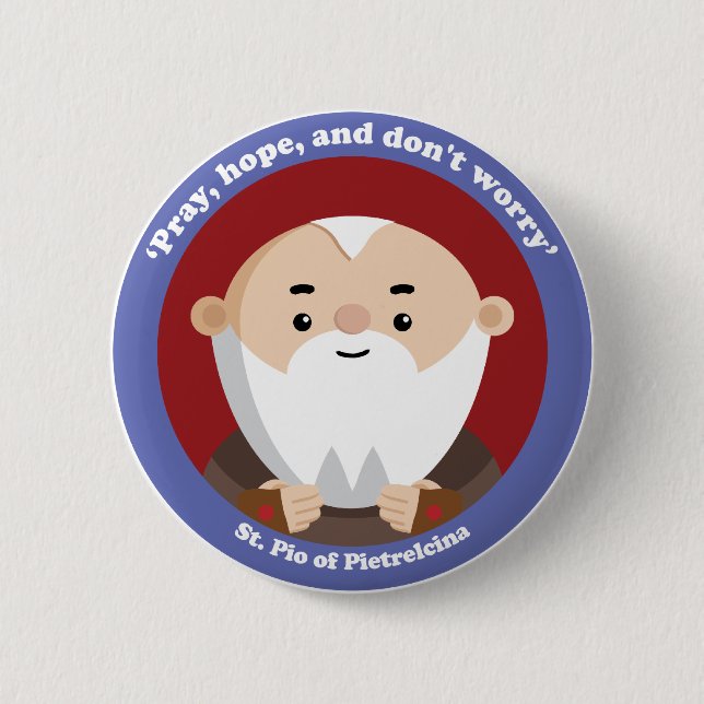St Pio of Pietrelcina 6 Cm Round Badge (Front)