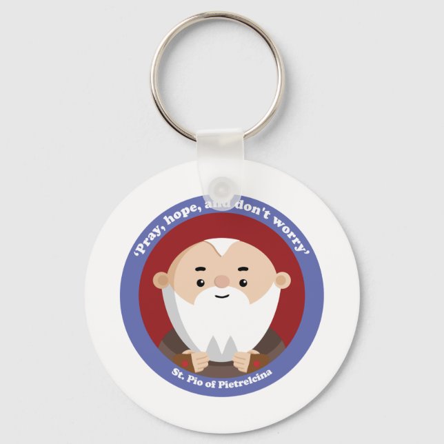 St Pio of Pietrelcina Key Ring (Front)