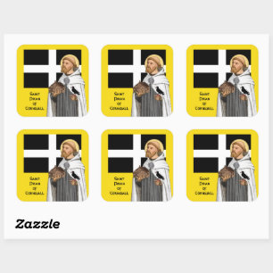 St. Piran of Cornwall (SAE 01) and His Flag Square Sticker