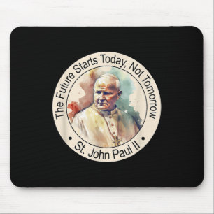 St Pope John Paul Ii Famous Catholic Saints Religi Mouse Pad
