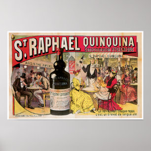 St. Raphael Quinquina Vintage Wine Ad Art Poster