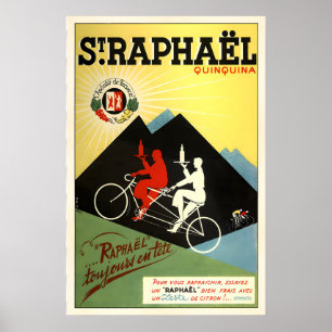 St Raphael Tandem Vintage Bicycle Poster