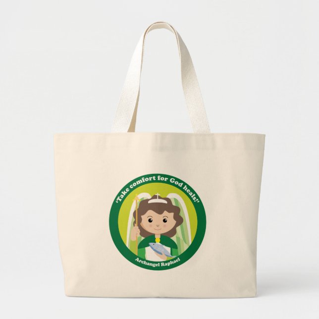 St. Raphael the Archangel Large Tote Bag (Front)