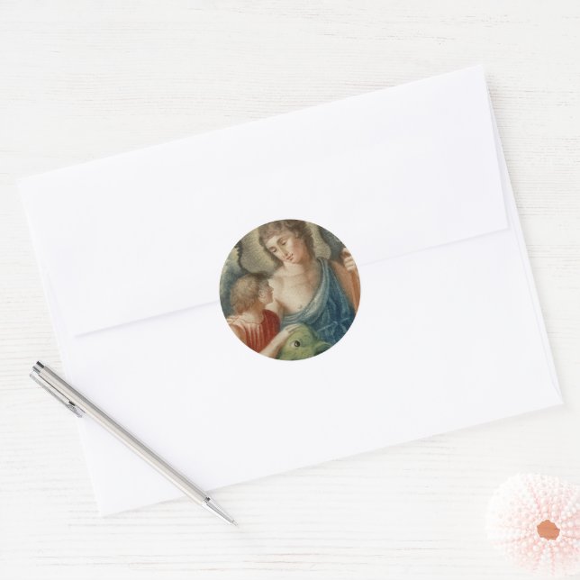 St. Raphael the Archangel (M 012) Classic Round Sticker (Envelope)