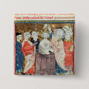 St. Remigius, Bishop of Rheims baptising 15 Cm Square Badge