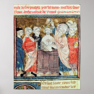 St. Remigius, Bishop of Rheims baptising Poster