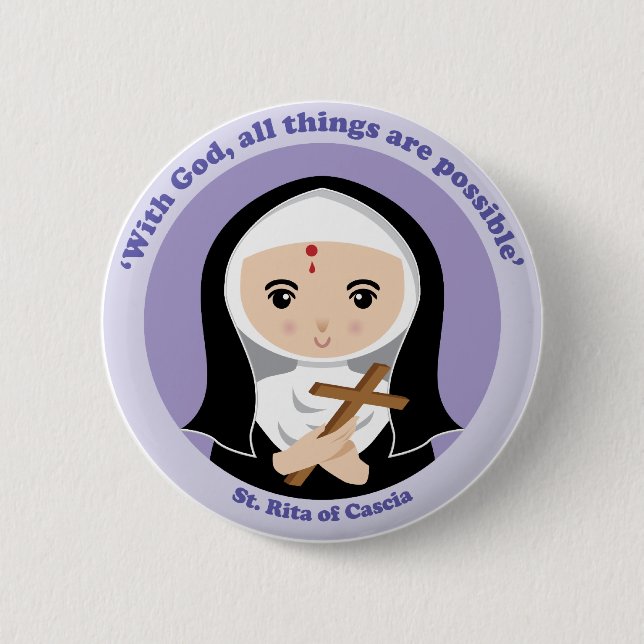 St. Rita of Cascia 6 Cm Round Badge (Front)