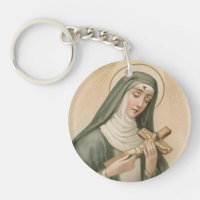 St. Rita of Cascia (M 015) Circular Acrylic Key Ring (Front)