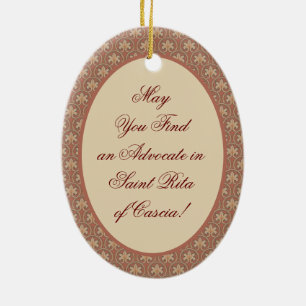 St. Rita of Cascia (M 015) Oval Ceramic Ornament