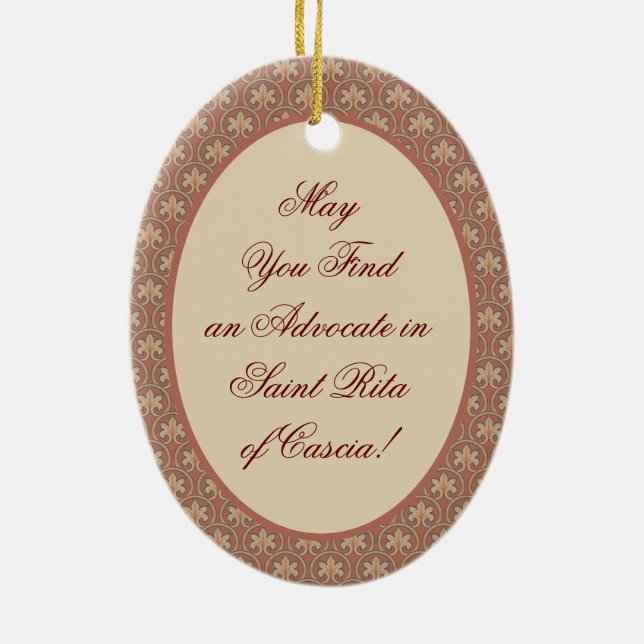 St. Rita of Cascia (M 015) Oval Ceramic Ornament (Back)