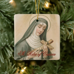 St. Rita of Cascia (M 015) Square Ceramic Ornament