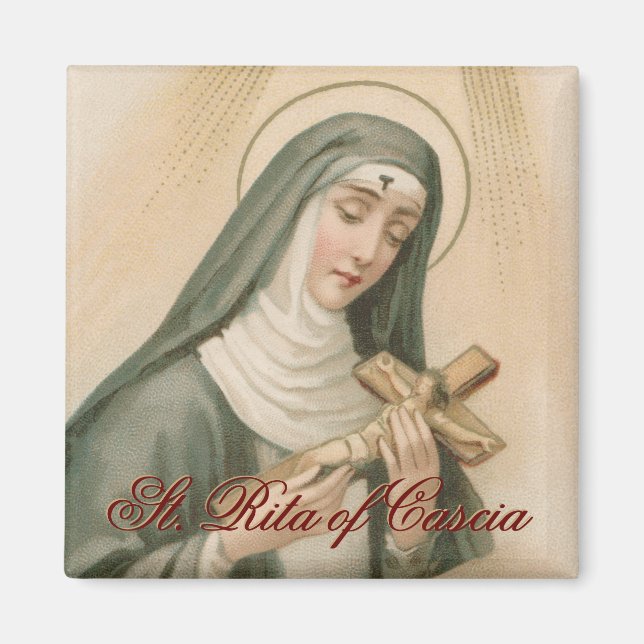 St. Rita of Cascia (M 015) Square Magnet (Front)