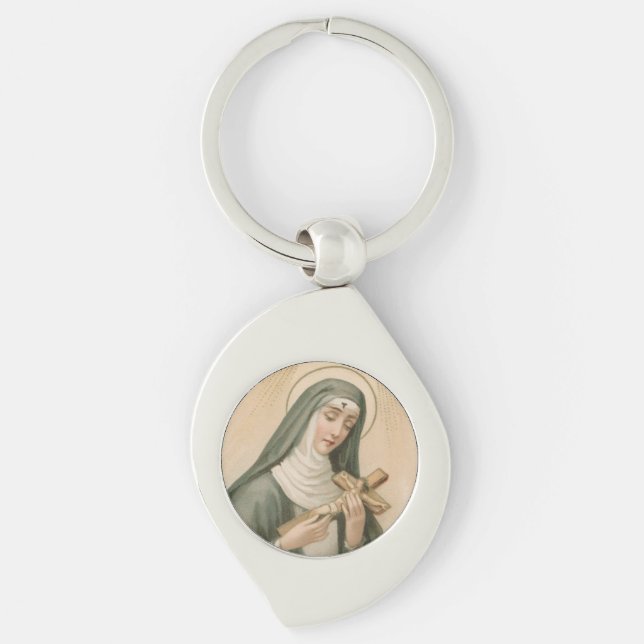 St. Rita of Cascia (M 015) Swirl Metal Key Ring (Front)