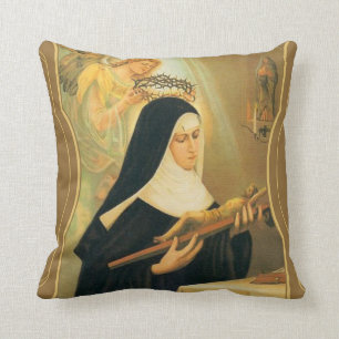 St. Rita of Cascia w/Crown of Thorns Angel Cushion