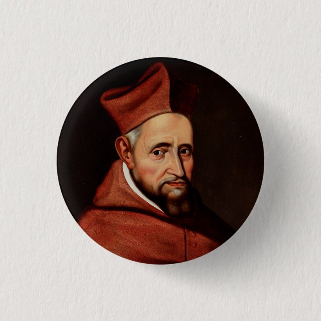 St. Robert Bellarmine Roman Library Art 3 Cm Round Badge (Front)