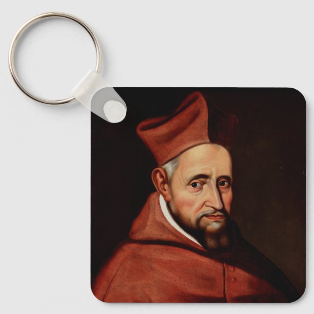 St. Robert Bellarmine Roman Library Art Key Ring (Front)