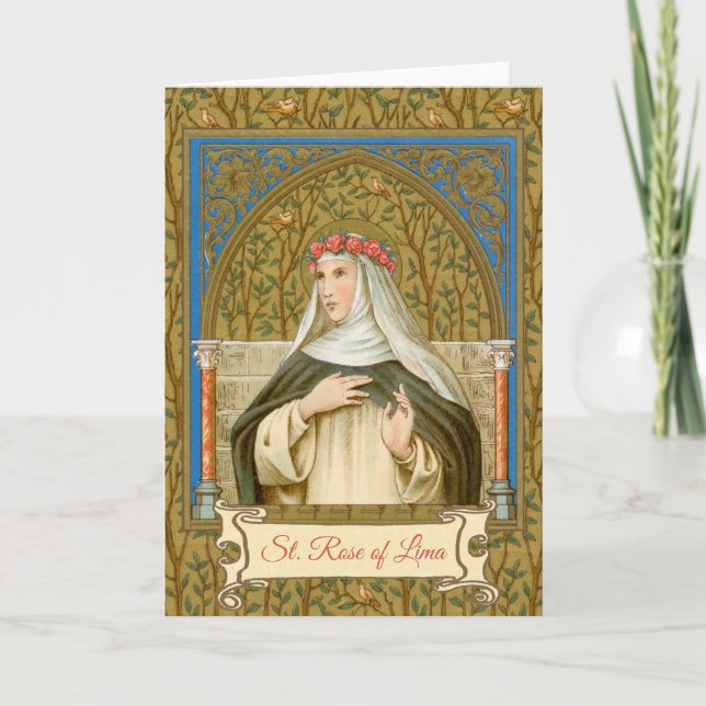 St. Rose of Lima (BK 020) Blank Greeting Card (Front)
