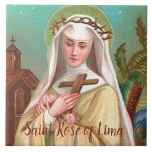 St. Rose of Lima by Night (M 024) Ceramic Tile
