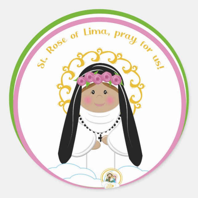 St. Rose of Lima Classic Round Sticker (Front)