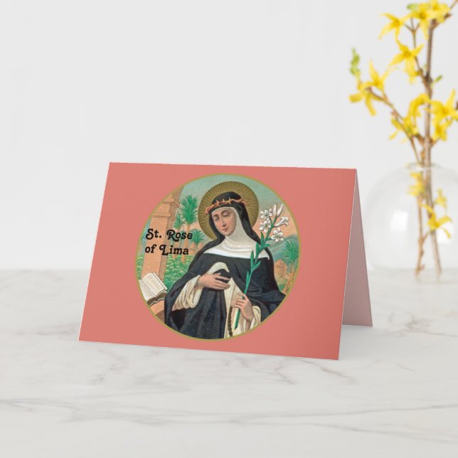 St. Rose of Lima (Detail; K 48) Card (Yellow Flower)