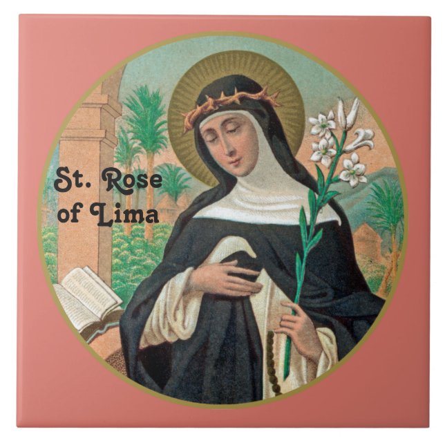 St. Rose of Lima (Detail; K 48) Ceramic Tile (Front)