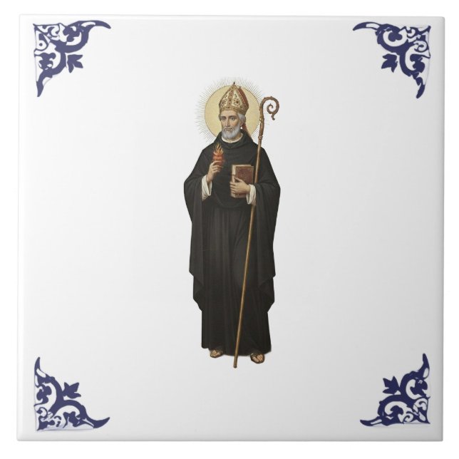 St Saint Augustine Religious Christian Ceramic Tile (Front)
