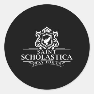 St Scholastica Benedict Catholic Saints Benedictin Classic Round Sticker