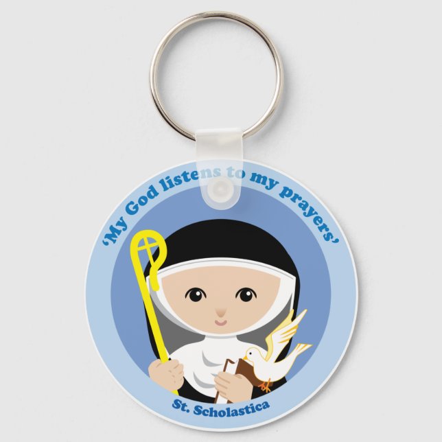 St. Scholastica Key Ring (Front)