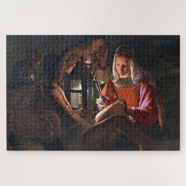 St. Sebastian Embraced by Irene, La Tour Jigsaw Puzzle (Horizontal)