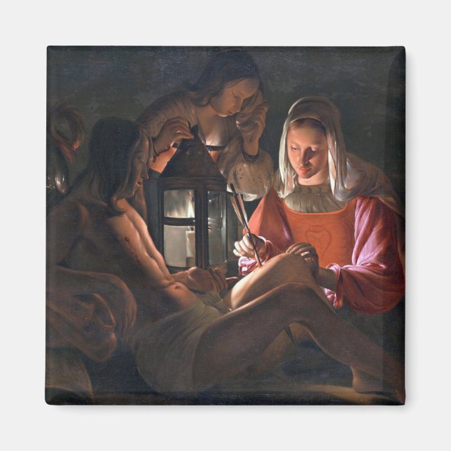 St. Sebastian Embraced by Irene, La Tour Magnet (Front)