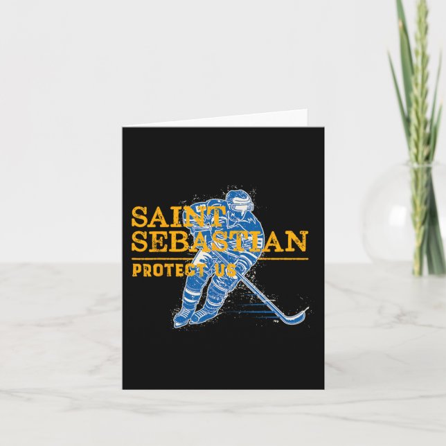 St Sebastian Hockey Patron Saint Of Sports Athlete Card (Front)