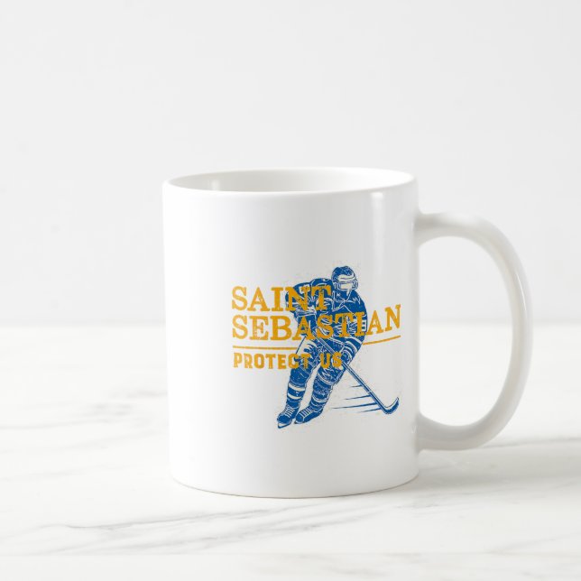 St Sebastian Hockey Patron Saint Of Sports Athlete Coffee Mug (Right)