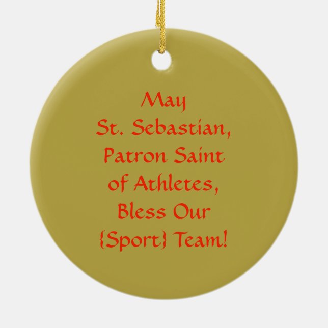 St. Sebastian (SNV 24) Ceramic Tree Decoration (Back)