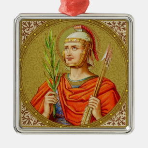 St. Sebastian (SNV 24) Premium Square Metal Tree Decoration
