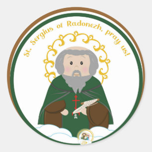 St. Sergius of Radonezh Classic Round Sticker