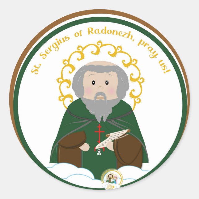 St. Sergius of Radonezh Classic Round Sticker (Front)