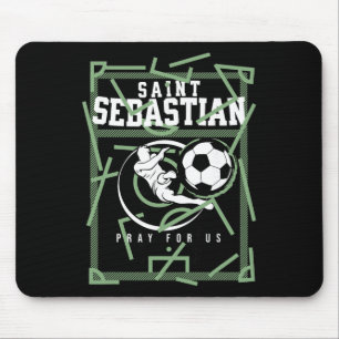 St Sestian Patron Saint Of Athletes Soccer Ll Foot Mouse Pad