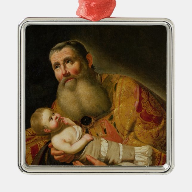 St. Simeon Presenting the Infant Christ Metal Ornament (Front)