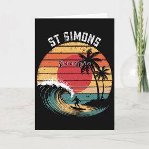 St Simons Beach Georgia Beach Surfing Card