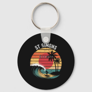 St Simons Beach Georgia Beach Surfing  Key Ring