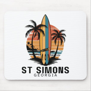 St Simons Beach Georgia Surfing Surfer _1  Mouse Pad