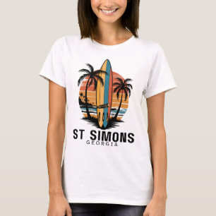 St Simons Beach Georgia Surfing Surfer _1  T-Shirt