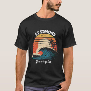 St Simons Beach Georgia Women Men Surfboarding  T-Shirt