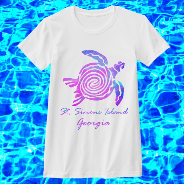 St. Simons Island GA Vibrant Ocean Sea Turtle T-Shirt (Creator Uploaded)