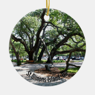 St Simons Island GA Wandering Oak Photo Ceramic Ornament