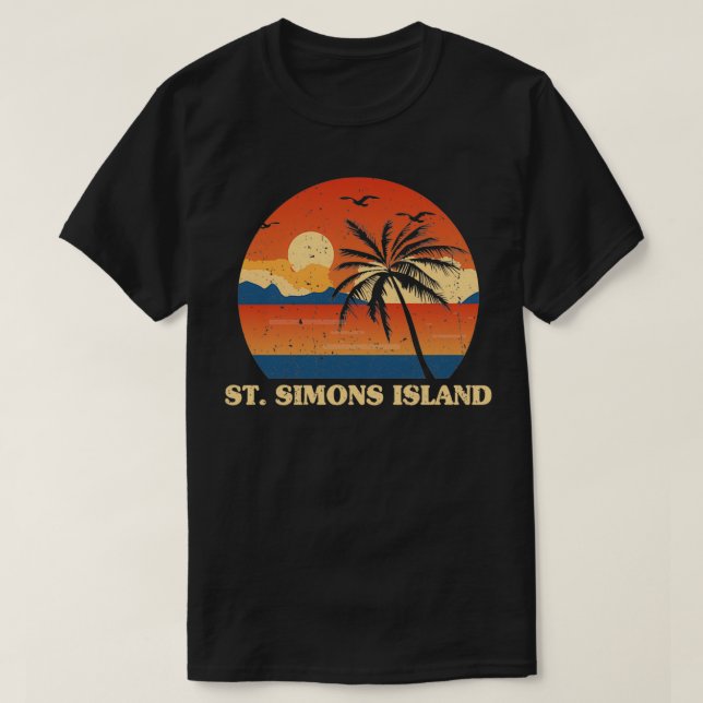 St Simons Island Georgia GA Summer St T-Shirt (Design Front)