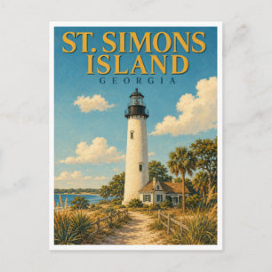 St. Simons Island Georgia Lighthouse GeoSaga Postcard